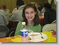 Hannah's loving her ham!